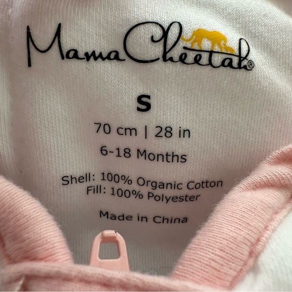 Mama Cheetah Baby Small 6-18 months Organic Cotton Footed Zip Up Sleeper Sack - Picture 3 of 3
